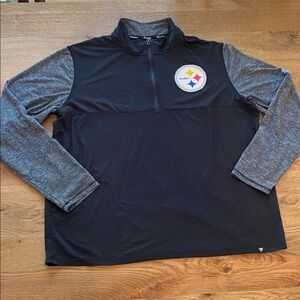 Fanatics Black and Gray Steelers Quarter-Zip Pullover